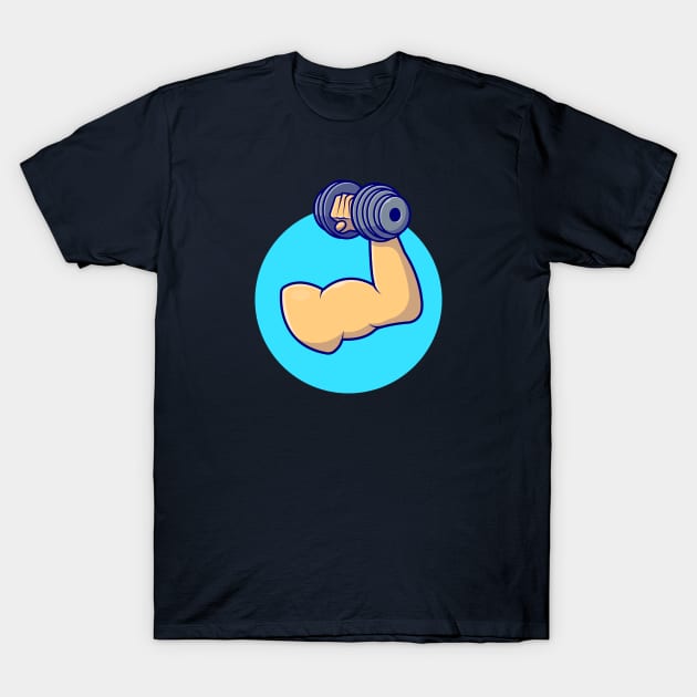 Hand Lifting Dumbbell Cartoon Vector Icon Illustration (2) T-Shirt by Catalyst Labs